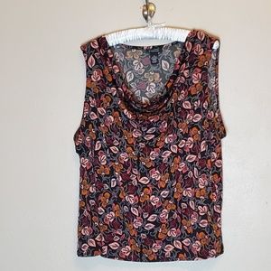 CATHERINE'S PINK/BLACK SLEEVELESS DRAPE NECK 3x